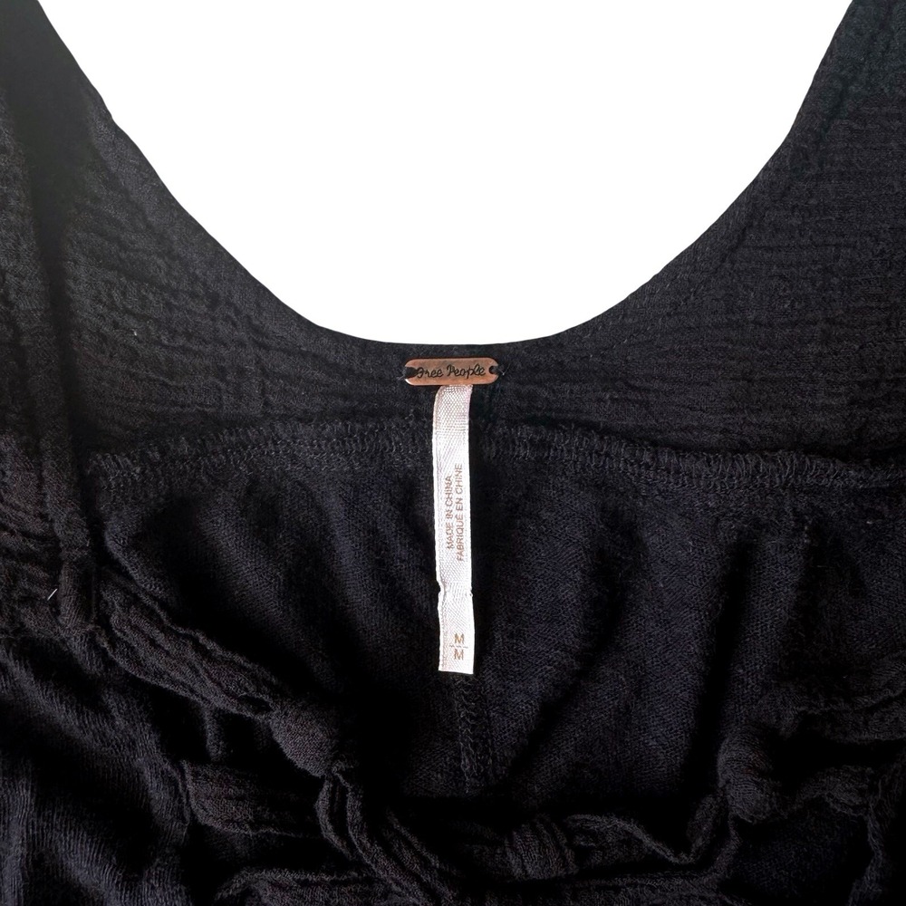 Free People Surplice Wrap Double Knot Black Top Medium - Picture 4 of 9